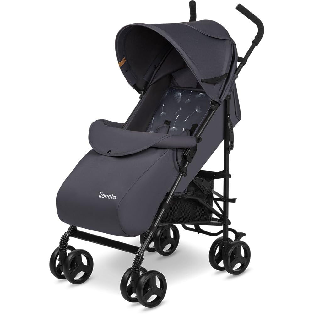 LIONELO Elia Buggy Small Foldable Pushchair up to 15 kg, Back and Footrest Adjustment, Rear Wheel Brake, Mosquito Net, Shopping Basket - Meloni2