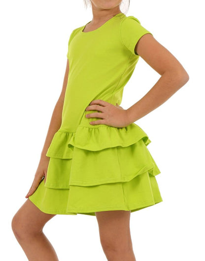 Dykmod Girls Dress Pleated Short Sleeve Long Sleeve Autumn Winter Dresses for Children Festive Winter Dress Flowers Spring Summer Made of Cotton 