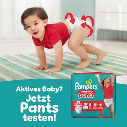 Pampers Baby-Dry Size 3, 222 Nappies, 6 kg - 10 kg, Up to 100% Leak Protection & Comfort All Night