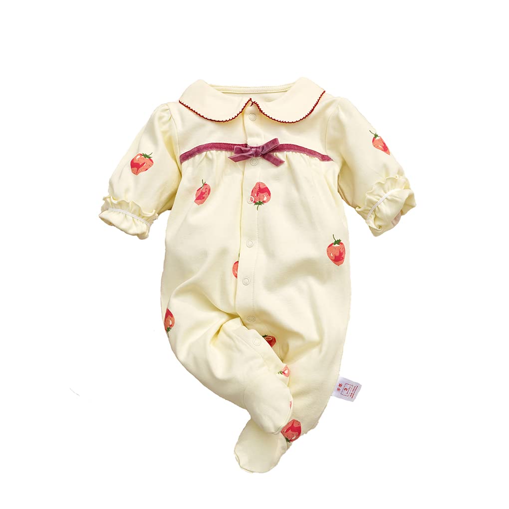 KIDDLETOWN Baby Pyjamas Newborn Baby Girls 0-3 Months Organic Cotton Long Sleeve Popper Frog Cartoon