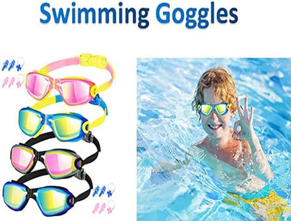 faliring Schwimmbrille Kinder, 2 Stück taucherbrille kinder Junior 3-15 Jahre, Gläsern Wassersport Schwimmbrillen Swimming Goggles Geschenke für Mädchen Jungen