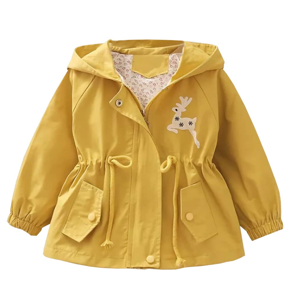Amur Leopard Kids Girls Transition Jacket Windproof Coat Outdoor Windbreaker with Hood for Spring and Autumn 