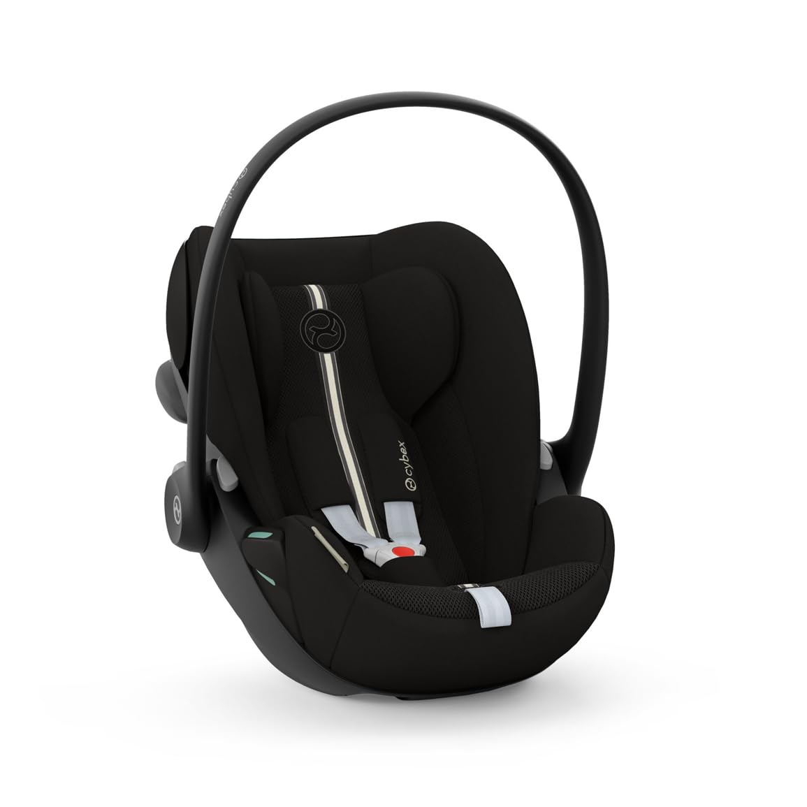 CYBEX Gold Babyschale Cloud G i-Size Comfort, Inkl. Neugeboreneneinlage, Ab Geburt bis ca. 24 Monate, Für Kinder ab 40 cm bis 87 cm, Max. 13 kg, Moon Black
