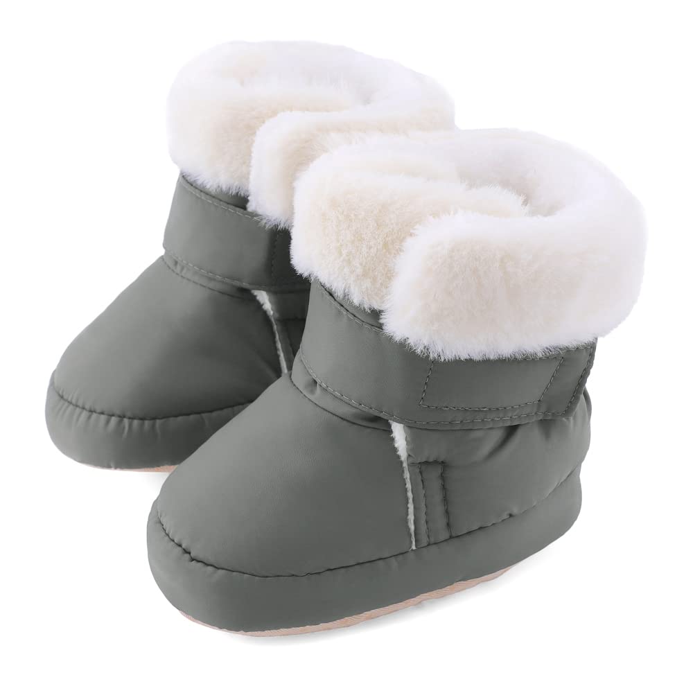 LACOFIA Baby Boys Girls Winter Shoes Baby Winter Boots with Non-Slip Soft Sole Crawling Shoes