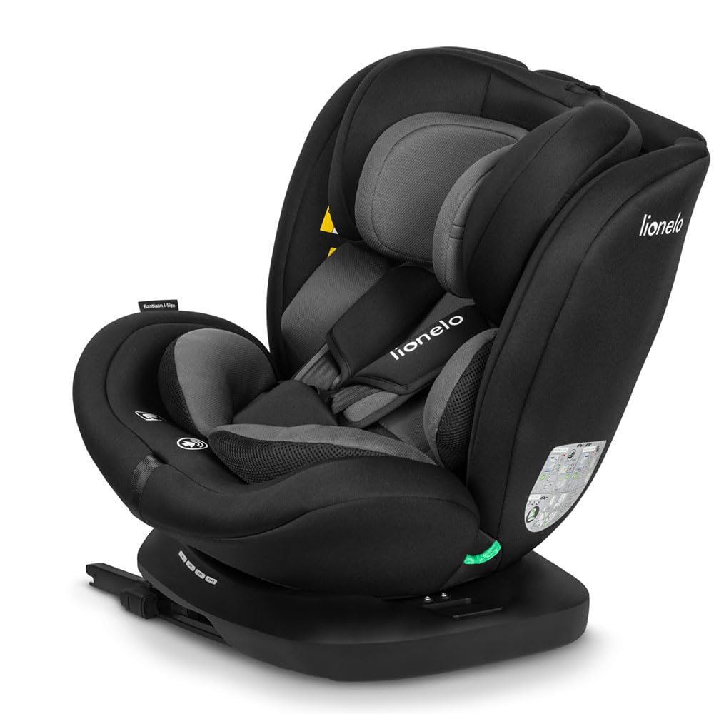 LIONELO Bastiaan i-Size One 360o drehbarer Autositz für Kinder von 40-150 cm, Montage in Fahrtrichtung und entgegen der Fahrtrichtung möglich, ISOFIX Pas TopTether Einstellbare Rückenlehne