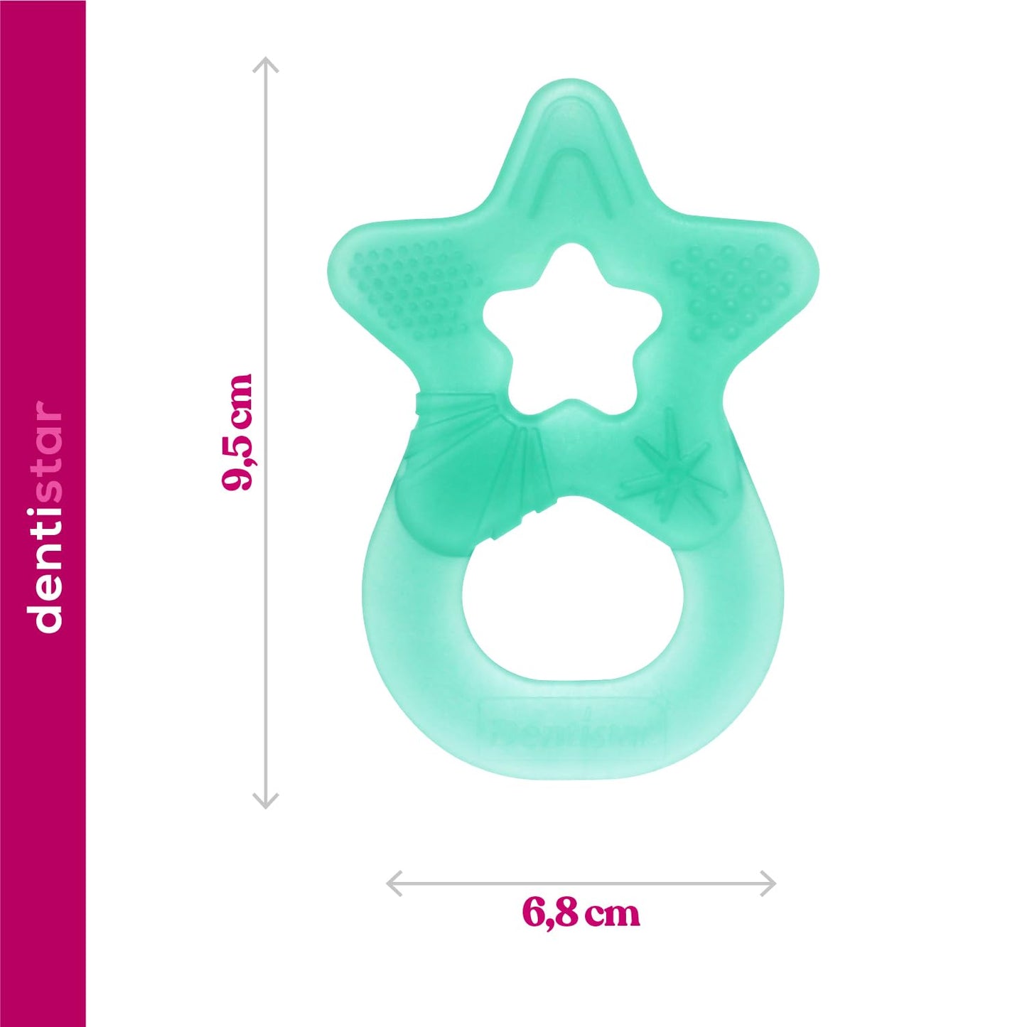 Dentistar Beißring 2er-Set – Teether für Babys & Kleinkinder ab 3 Monate – Baby Beißring mit Griff aus weichem Material zur Zahnungshilfe & Massage – Made in Germany – Pink & Lila