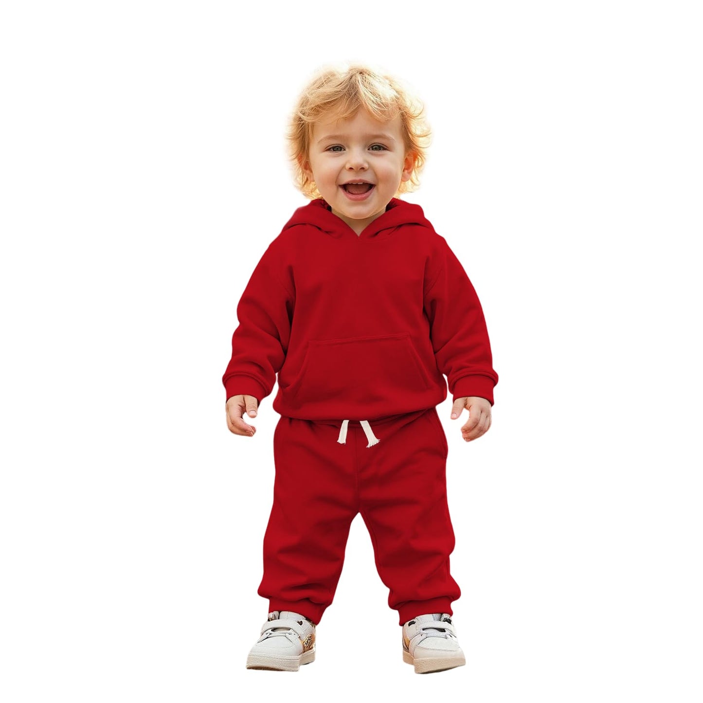 BOUTIKOME Baby Clothing Boys Girls Outfits Newborn Baby Clothing Hoodie and Trousers Two Piece Set with Hood Warm Soft Long Sleeve Shirt Plain Children's Hoodie 