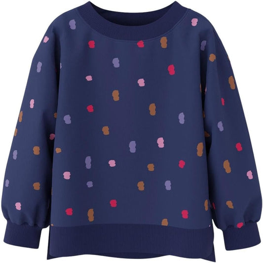 NAME IT Girls' Nmfnirana LS Loose Sweat Pb Sweatshirt