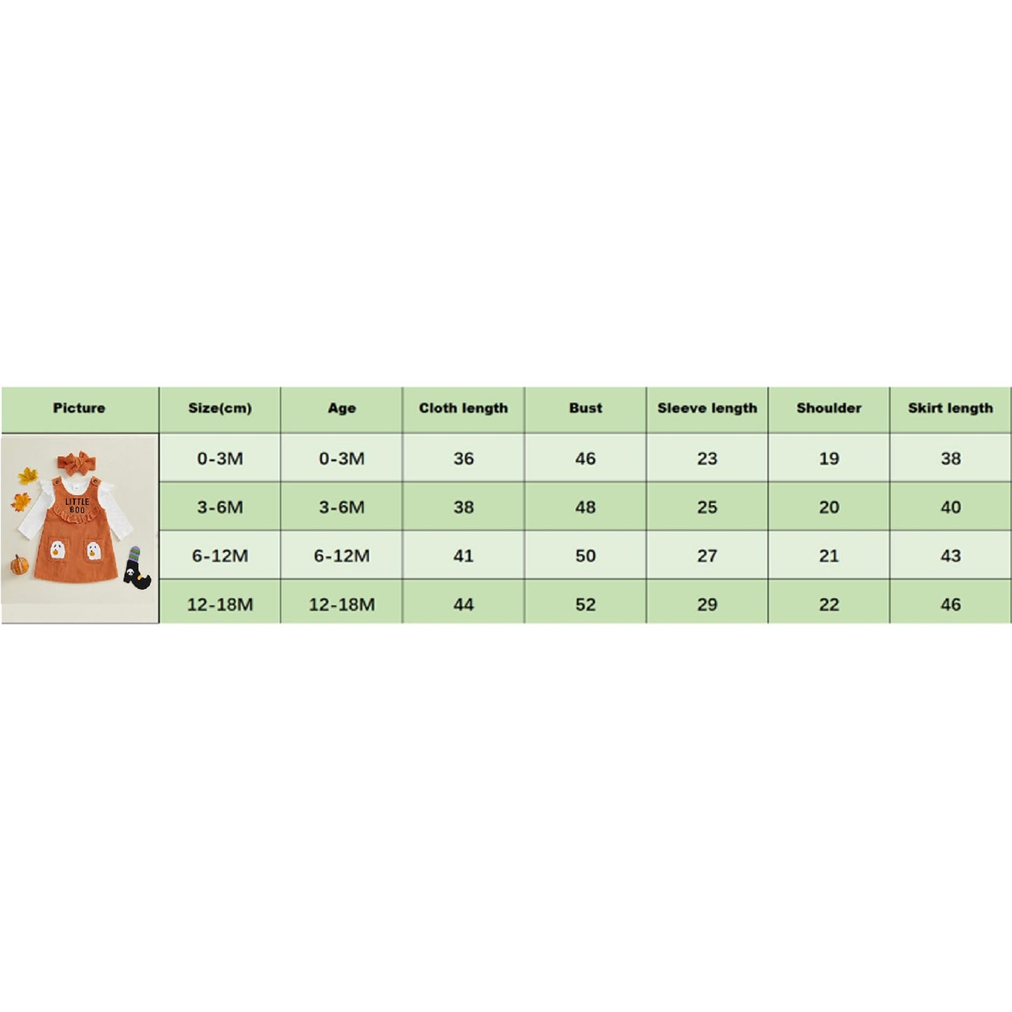 Geagodelia Baby Girl Halloween Clothing Outfit Pumpkin Ghost Baby Clothing Set Body Top + Jumpsuit Dress Newborn Soft Baby Set