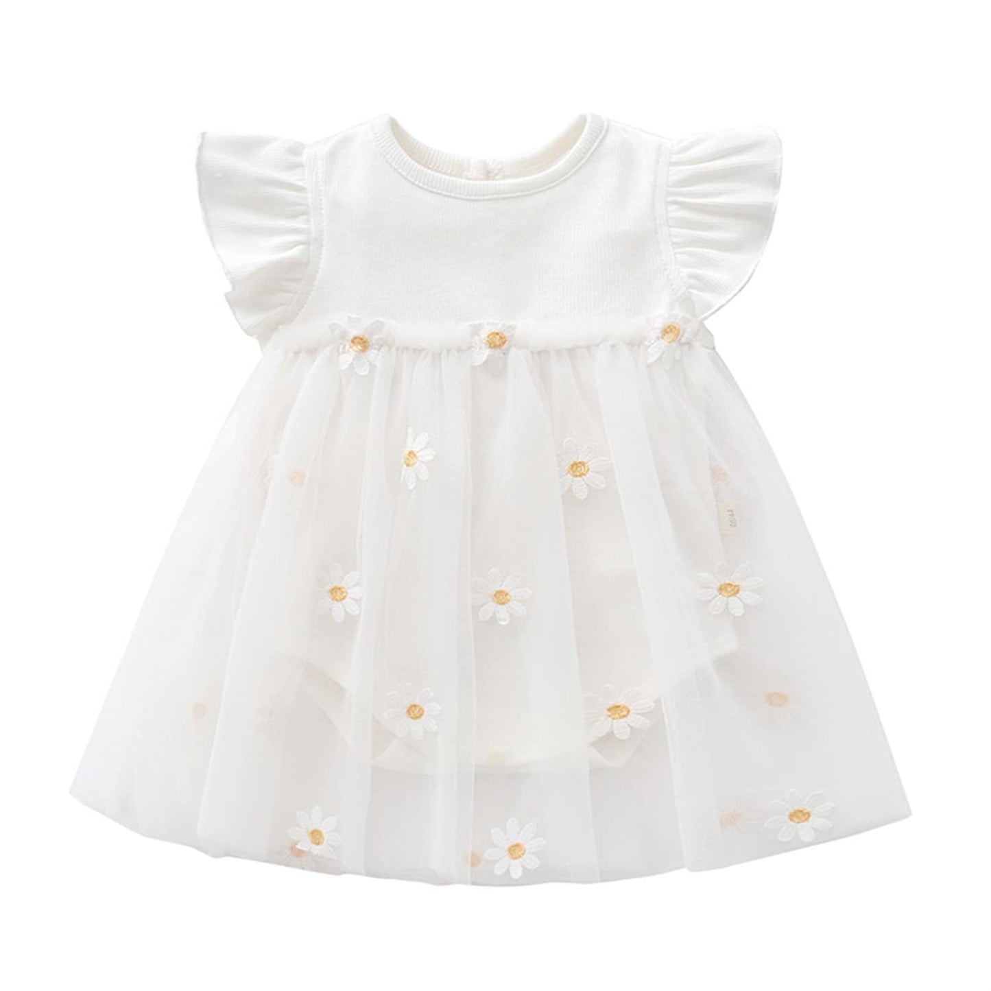 Kleinkind Baby Mädchen Kleidung Set Langarm Rüschen Gänseblümchen Gedruckt Tüll Tutu Rock Ein Stück Strampler Kleid Herbst Outfit