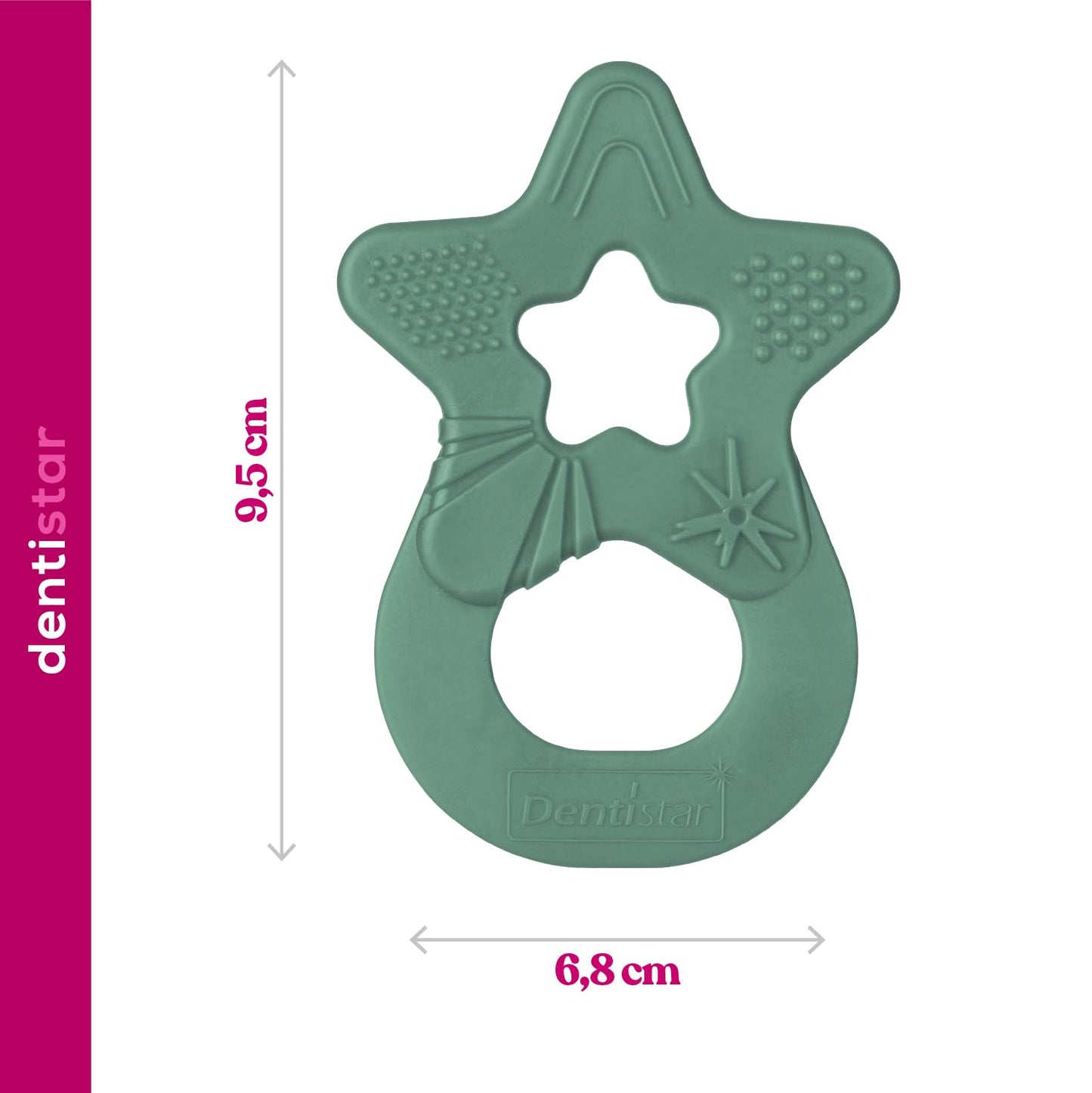 Dentistar Beißring 2er-Set – Teether für Babys & Kleinkinder ab 3 Monate – Baby Beißring mit Griff aus weichem Material zur Zahnungshilfe & Massage – Made in Germany – Pink & Lila
