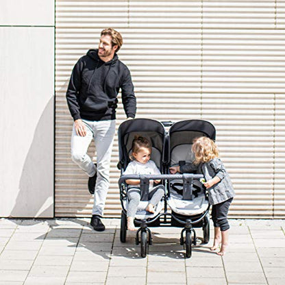 Hauck Roadster Duo SLX Sibling/Twin Pushchair for Babies and Toddlers - Side by Side - Can be used from Birth (with Carry Case) - Slim and Quick Folding