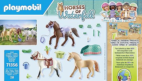 PLAYMOBIL Horses of Waterfall 71640 Kreativset mit Pferd und Stiften, inklusive Einer Figur, einem Pferd und DREI Crayola Stiften, künstlerisches Spielzeug für Kinder ab 5 Jahren