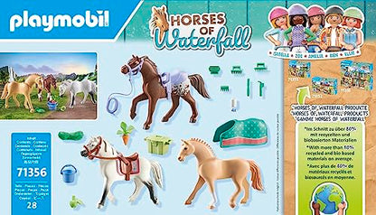 PLAYMOBIL Horses of Waterfall 71640 Kreativset mit Pferd und Stiften, inklusive Einer Figur, einem Pferd und DREI Crayola Stiften, künstlerisches Spielzeug für Kinder ab 5 Jahren