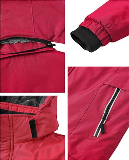 MoFiz Winter Jacket Boys Ski Jacket Warm Inner Lining Children's Outdoor Softshell Jackets Snow Jacket with Removable Hood