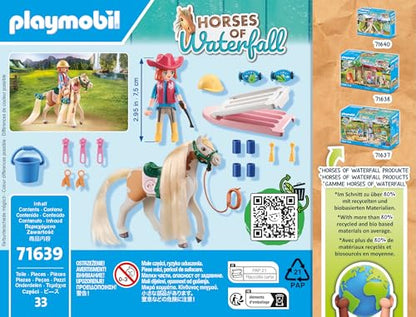PLAYMOBIL Horses of Waterfall 71640 Kreativset mit Pferd und Stiften, inklusive Einer Figur, einem Pferd und DREI Crayola Stiften, künstlerisches Spielzeug für Kinder ab 5 Jahren