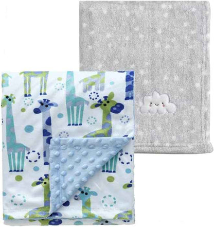 CREVENT Kleine Flauschige warme Baby-Überwurfdecke für Jungen, Kleinkinder, Kinderbett, Kinderwagen, 75 cm x 100 cm, graue Wolke