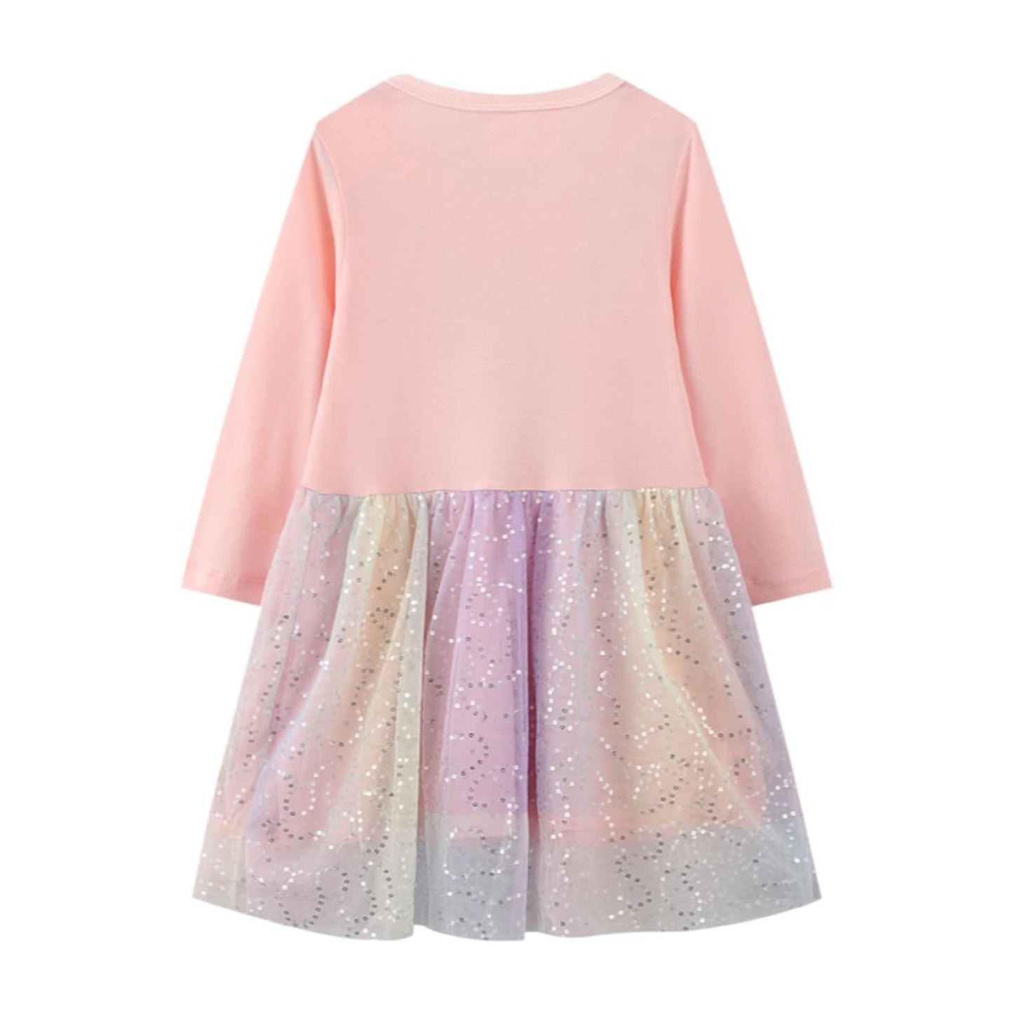 Baogaier Kleid Mädchen Pailletten Tüll Kleider Baumwolle Sommerkleid Sommer Frühling T-Shirt Tüllkleid Kinderkleid Gr. 92-122