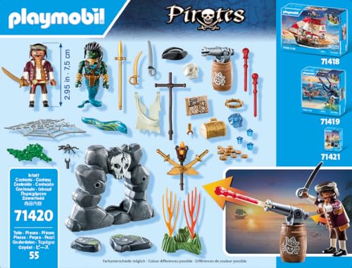 PLAYMOBIL | Pirates | Gefahr durch Riesenhai | Piratenspielzeug | Spielzeugfiguren | Spielzeug für Kinder ab 4 Jahren | 71793