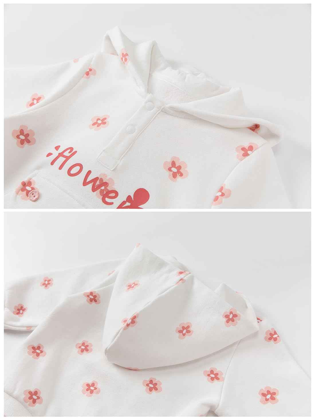 gurcooc Baby Clothing Set Baby Girl Clothing Long Sleeve Floral Hoodies Long Trousers Outfit Clothing 6-30 Months