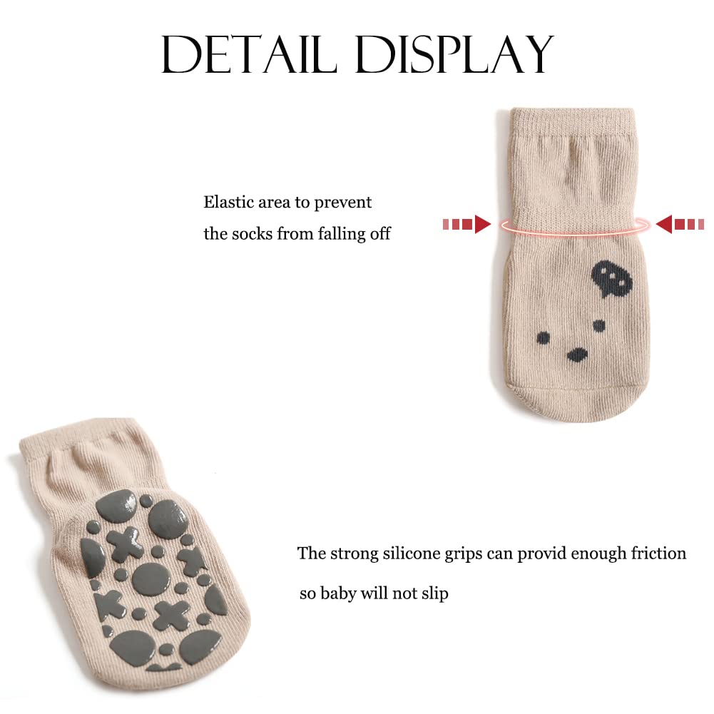 Rutschfeste Socken für Baby Mädchen Jungen 5 Paar Kinder Anti Rutsch Socken Sportsocken Stoppersocken