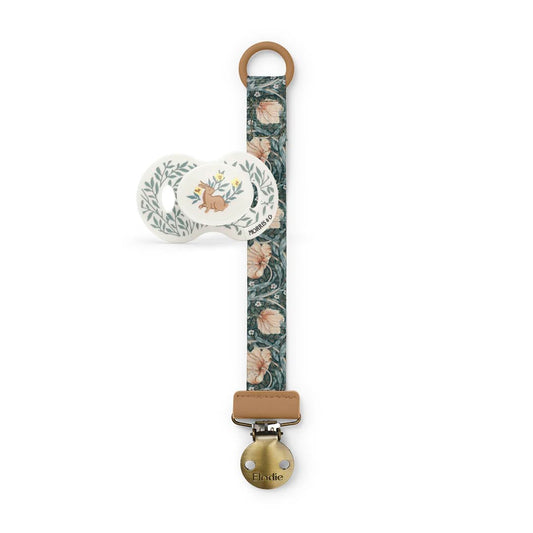 Elodie Details Schnullerkette 2er Pack, aus Stoff und Edelstahl Clip, für Baby Junge und Mädchen, Universal Silikonring, Passend für Alle Schnuller - Powder Pink/Soft Terracotta, Rosa