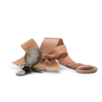 Elodie Details Schnullerkette 2er Pack, aus Stoff und Edelstahl Clip, für Baby Junge und Mädchen, Universal Silikonring, Passend für Alle Schnuller - Powder Pink/Soft Terracotta, Rosa