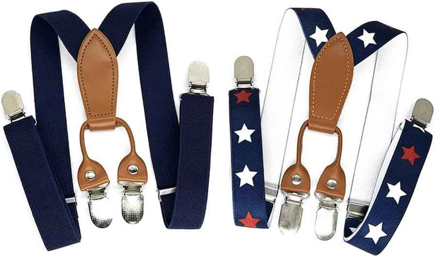 Pack of 2 Children's Braces 4 Clips Y-Shape – 2.5 cm Wide