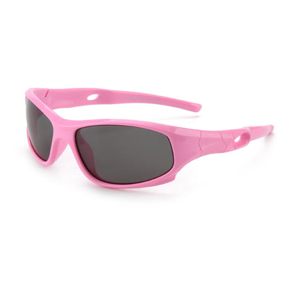 Sport-Sonnenbrille für Kinder, polarisiert, bruchsicher, für Jungen und Mädchen (3-12 Jahre) + Brillenbänder + Brillenetui