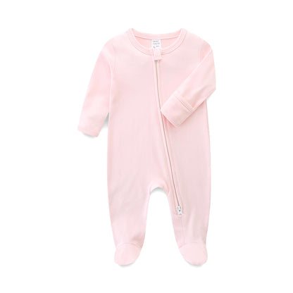 Baby Schlafanzug, Baby Strampler, Neugeborene Strampler Doppelreißverschluss, Baumwolle Langarm Schlafanzug Neugeborene, Schlafstrampler Pyjam Kleidung für Junge Mädchen 0-3 Monate