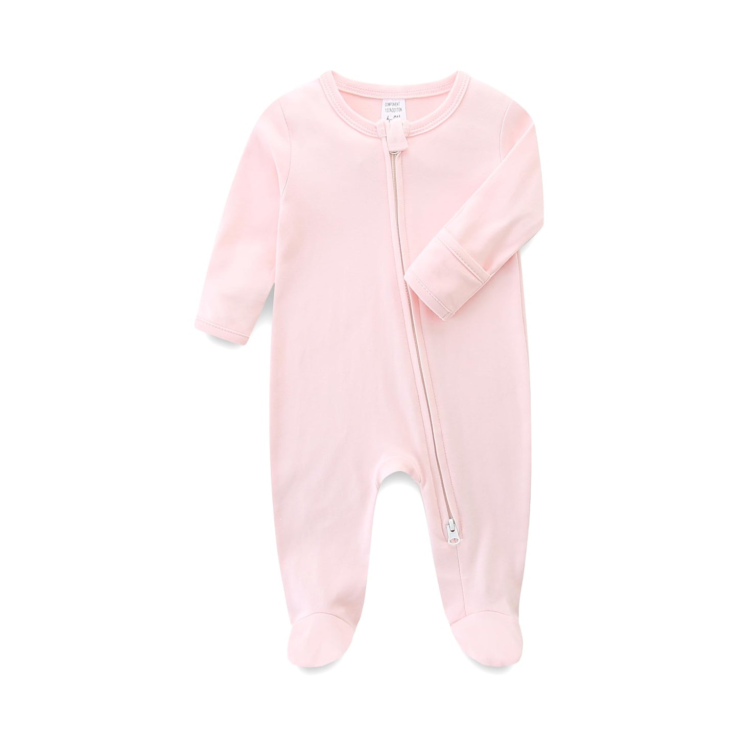 Baby Schlafanzug, Baby Strampler, Neugeborene Strampler Doppelreißverschluss, Baumwolle Langarm Schlafanzug Neugeborene, Schlafstrampler Pyjam Kleidung für Junge Mädchen 0-3 Monate