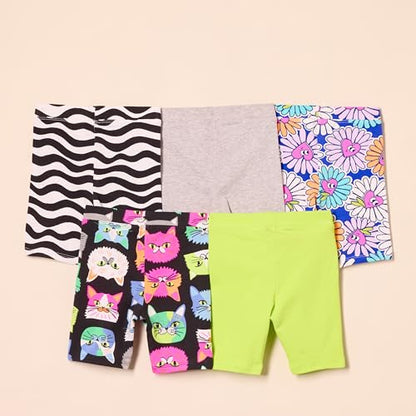 Amazon Essentials Mädchen Midi-Radshorts (Früher Spotted Zebra), 5er-Pack