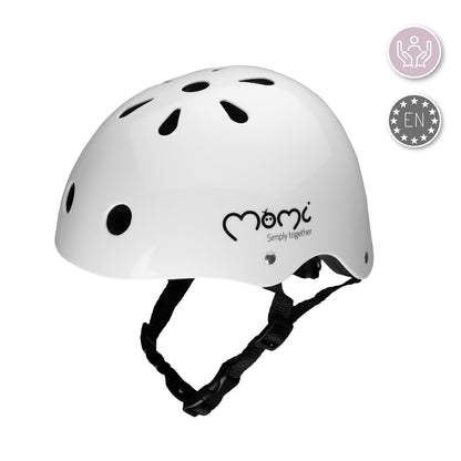 MoMi Mimi children's helmet, adjustable, head circumference 47–58 cm (1-4 years), shock- and impact-resistant bicycle helmet for children, 11 ventilation openings, foam padding, adjustable chin strap 