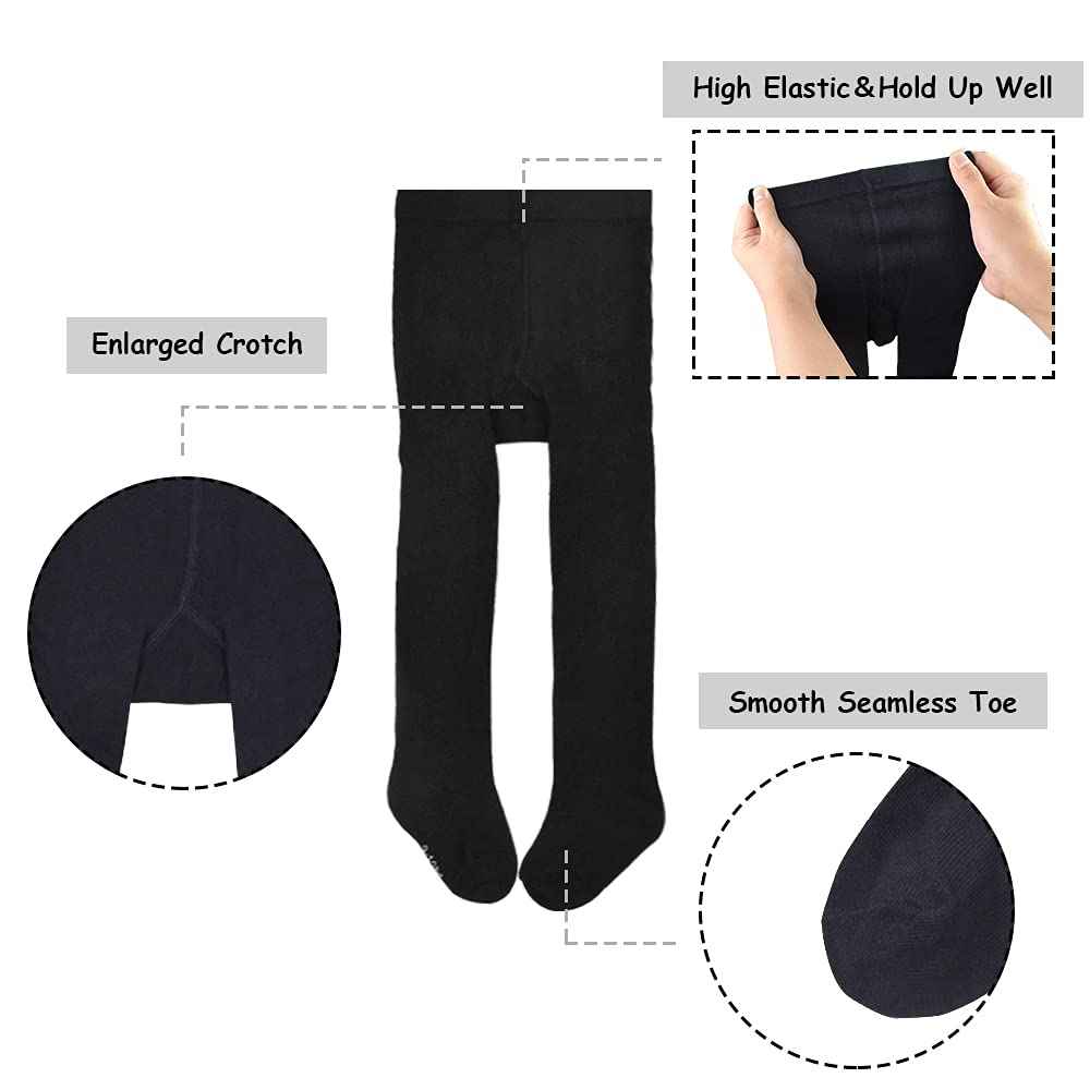 SPTRAMLE Baby Tights Girls Tights - 3 Pairs for Toddlers (0-2 Years) Cotton Tights, Baby Comfortable Breathable 9 Months 18 Months
