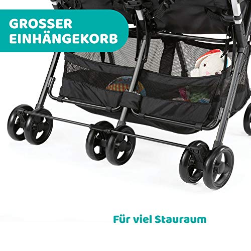 Chicco OHlalà Twin Twin Pushchair from Birth to 15 kg, Pram for Twins and Siblings, Adjustable Foldable Twin Buggy, Rain Cover and Extendable Hood
