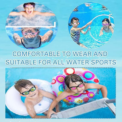 faliring Schwimmbrille Kinder, 2 Stück taucherbrille kinder Junior 3-15 Jahre, Gläsern Wassersport Schwimmbrillen Swimming Goggles Geschenke für Mädchen Jungen
