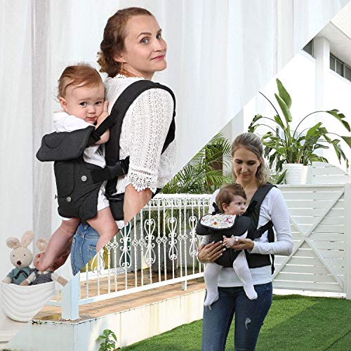 longdafei Babytrage, ergonomisches Design-Babytragetuch Cabrio mit atmungsaktivem Air-Mesh und verstellbaren Schnallen Baby Trage für Kleinkinder und Neugeborene