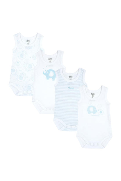 Chicco Unisex Baby Set Ärmellos Bodys aus Baumwolle Body (4er Pack)