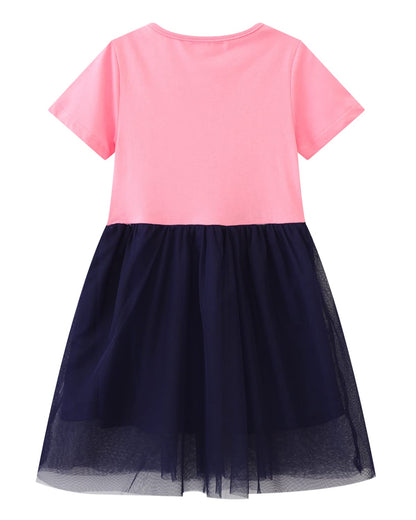 Beilei Creations Mädchen Kleider Kurzarm Baumwolle Kinder Kleid Süßes Muster Gr.85-140