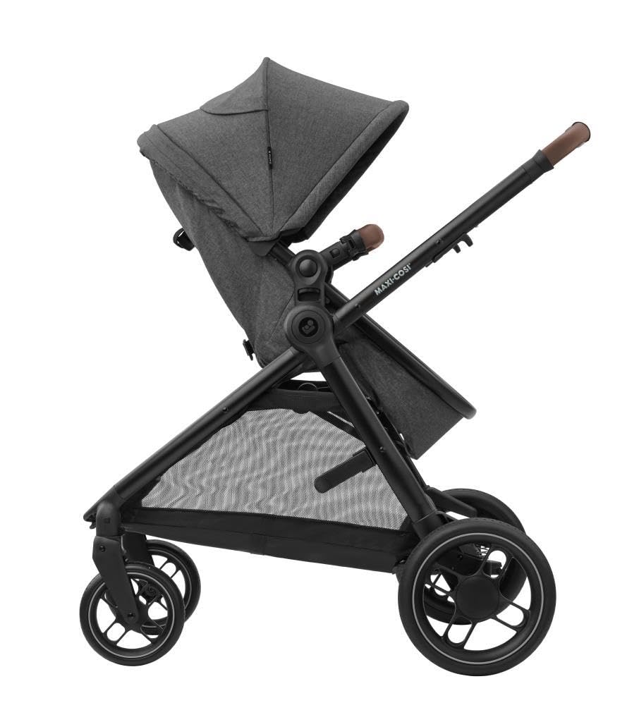 Maxi-Cosi Zelia S Trio 3-in-1 Complete Set, 0–4 Years, up to 22 kg, Foldable, Compact, Adjustable Baby Pram, with CabrioFix S i-Size Baby Seat, Accessories, Changing Bag, Grey - Meloni2