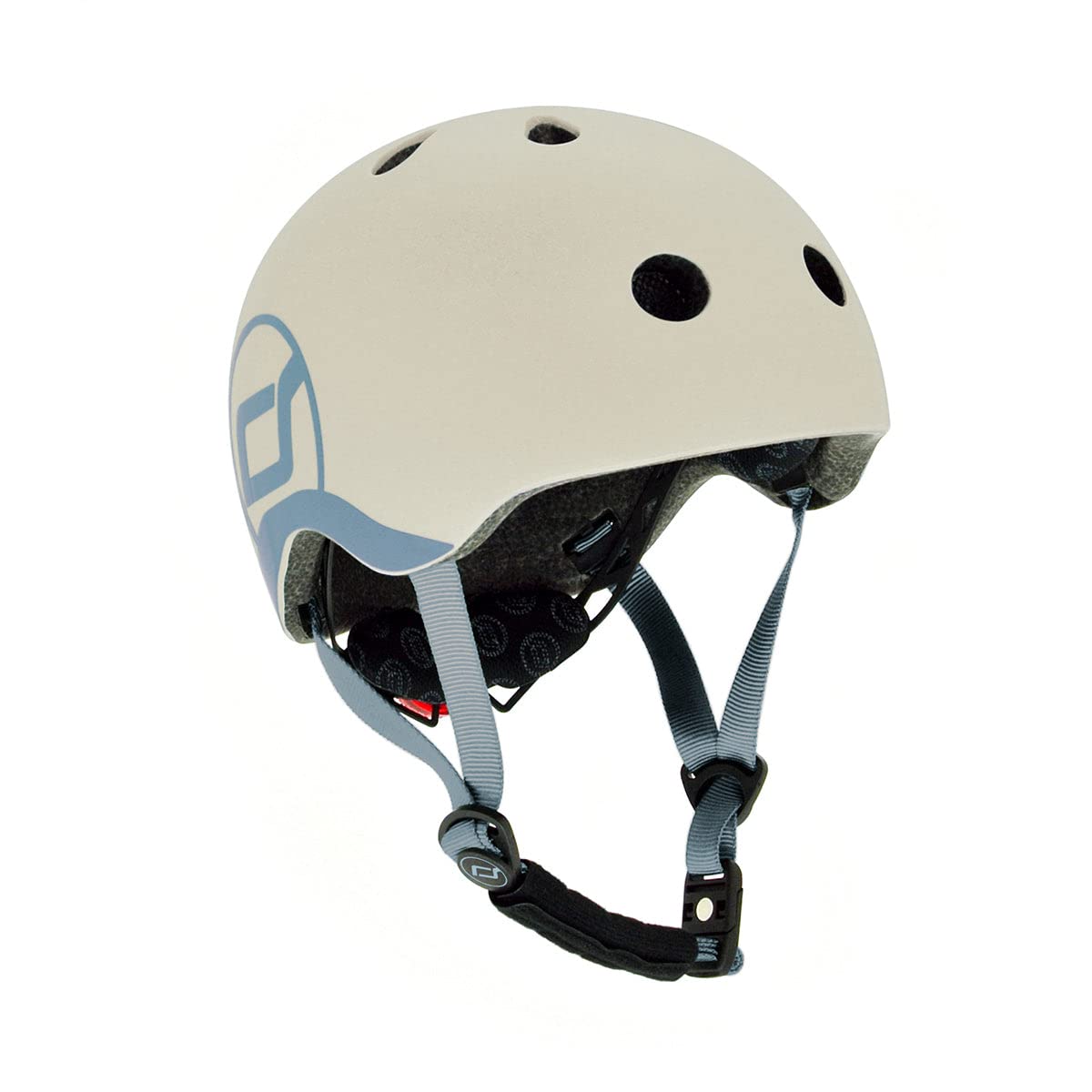 Scoot and Ride Babyhelm mit verstellbaren Trägern, Mattes Finish, Größen XXS, inklusive LED-Sicherheitslicht und weicher Fleece-Polsterung für zusätzlichen Schutz