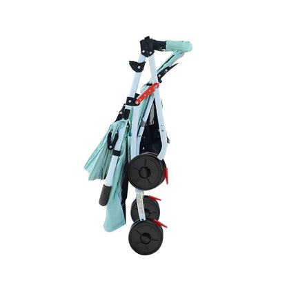Buggy für Babys, ultraleicht, kompakt, faltbar und neigbar, von Geburt bis 25 kg, mit Trolley-System, Regenschutz inklusive, ausziehbarer Haube, C-schwarz