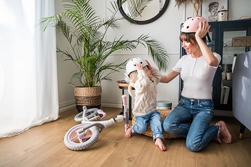 MoMi Mimi Kinderhelm verstellbar, Kopfumfang 47 – 58 cm (1-4 Jahre), stoß- und schlagfester Fahrradhelm für Kinder, 11 Lüftungsöffnungen, Schaumstoffpolsterung, Einstellbarer Kinnriemen