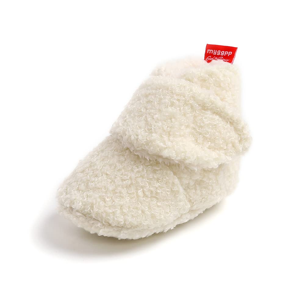Sehfupoye Toddler Baby Boys Girls Cotton Booties Shoes Striped Soft Sole Newborn First Hiking Shoes Warm Fleece Boots 0-18M
