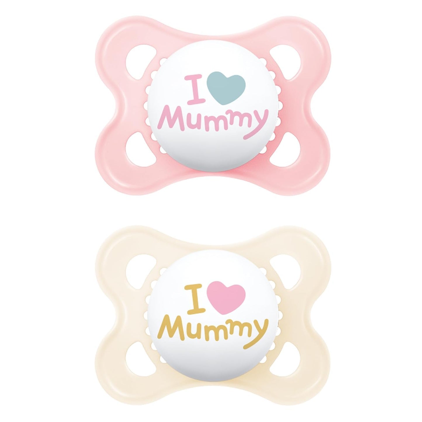 MAM Original Schnuller im 2er-Set, zahnfreundlicher Baby Schnuller aus nachhaltigen & bio-erneuerbaren Materialien, Sauger aus MAM SkinSoft Silikon, mit Schnullerbox, 0-6 Monate, blau/beige - Meloni2