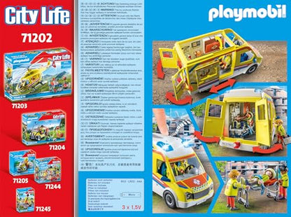 Playmobil City Life 71202 Ambulance with Light and Sound, Toy for Children from 4 Years