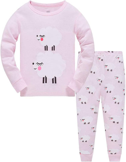 TEDD Girls' Pyjamas, Cotton, Cute, Unicorn, Long Sleeves, Two-Piece Pyjamas Set, Kids’ Sleepwear, Winter, Christmas, Sizes 1-12 Years