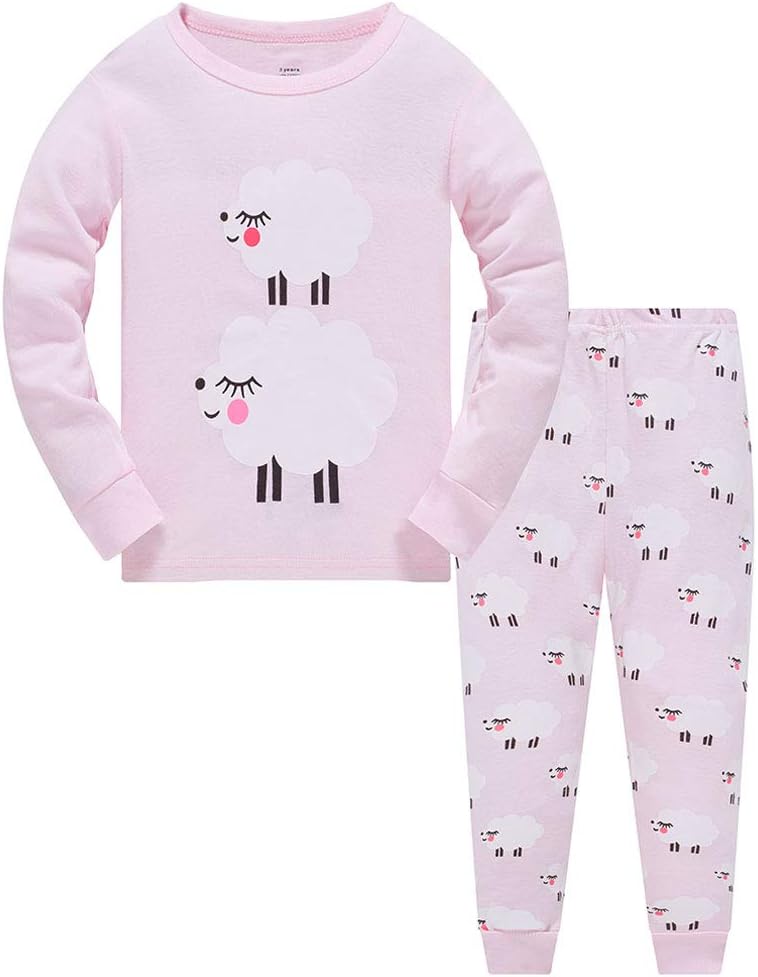 TEDD Girls' Pyjamas, Cotton, Cute, Unicorn, Long Sleeves, Two-Piece Pyjamas Set, Kids’ Sleepwear, Winter, Christmas, Sizes 1-12 Years