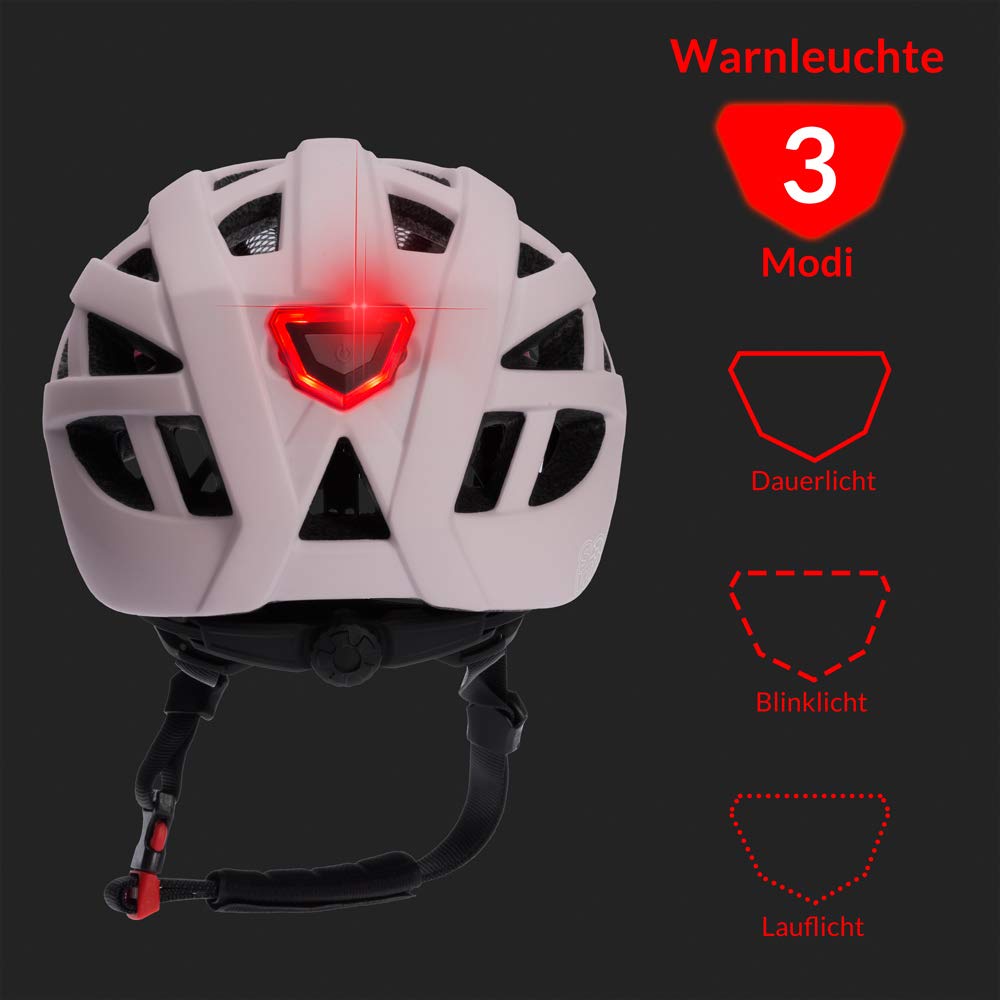 Spielwerk® Fahrradhelm Kinder LED Verstellbar S-M 50-57cm Kinngurt Helm ab 2 Jahren Jungen & Mädchen BMX Mountainbike Skateboard Schutzhelm