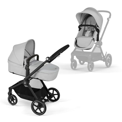 CYBEX Gold Kinderwagen EOS 2-in-1, Reisesystem, Ab Geburt bis 22 kg (ca. 4 Jahre), Lava Grey